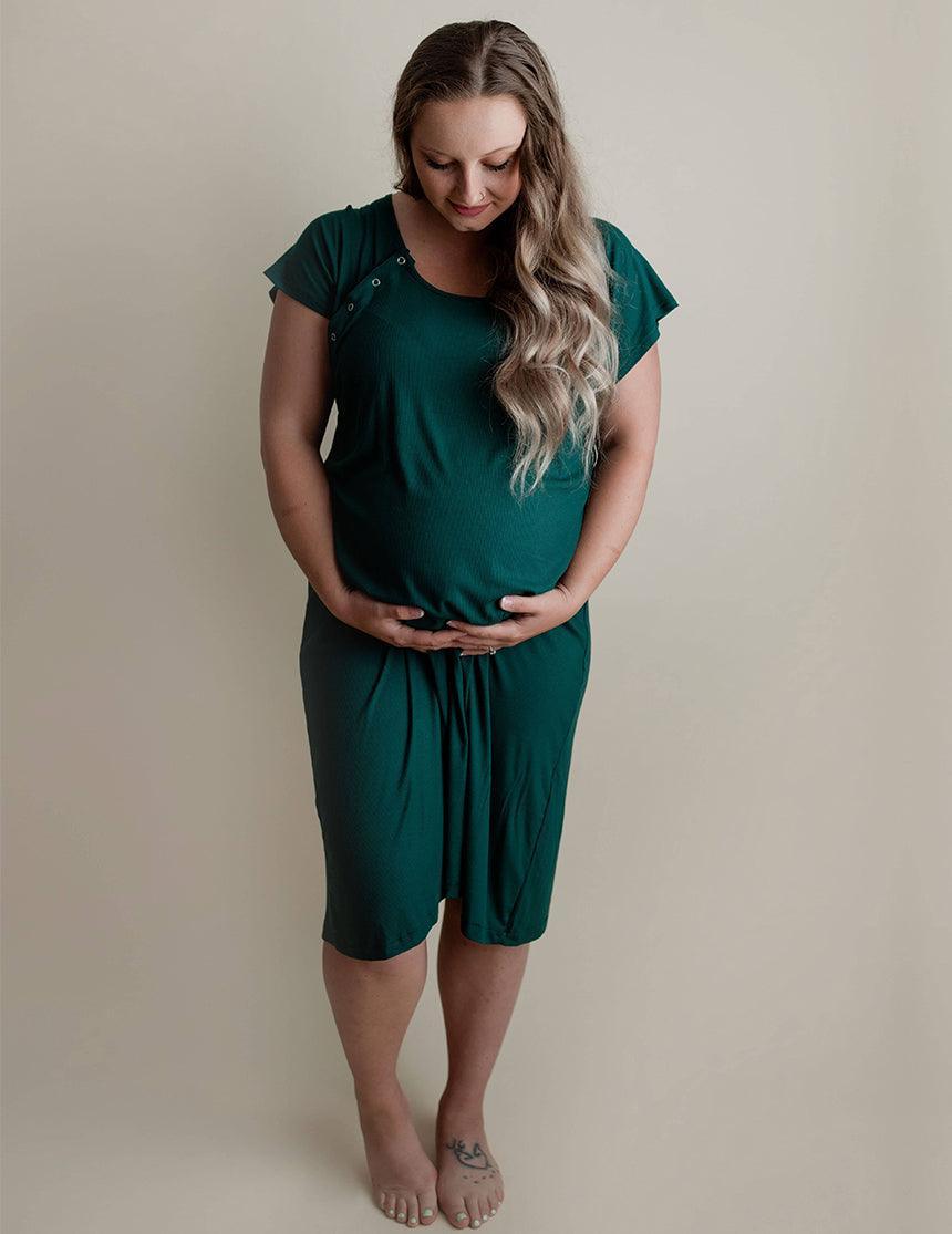 Forest Green Labor & Delivery Gown - Milk & Baby – Milk & Baby