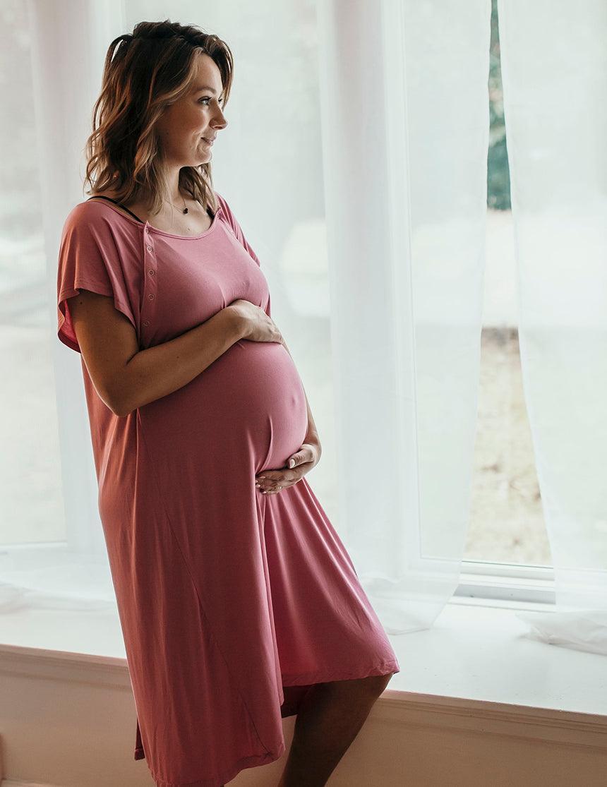 Mama Labor Delivery Maternity & Nursing Gown - Rose – Pickles & Littles  Maternity Boutique