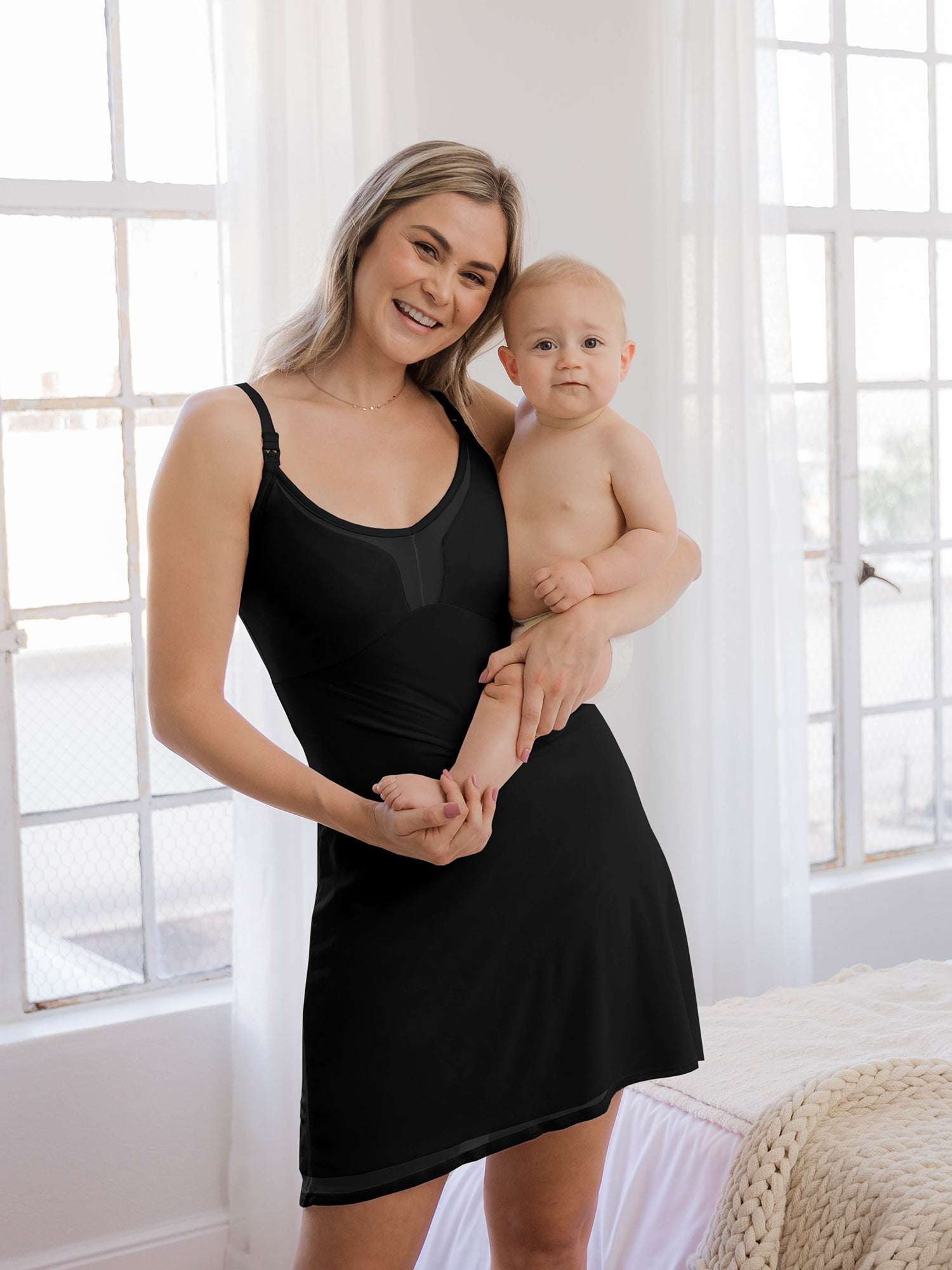 Aurora Mesh Nursing Nightgown | Black Milk & Baby