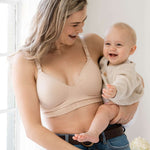 Signature Sublime® Contour Hands-Free Pumping & Nursing Bra | Beige | Milk & Baby 