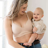 Signature Sublime® Contour Hands-Free Pumping & Nursing Bra | Beige | Milk & Baby 