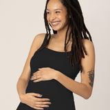 Bamboo Lounge Around Nursing Tank | Black | Milk & Baby