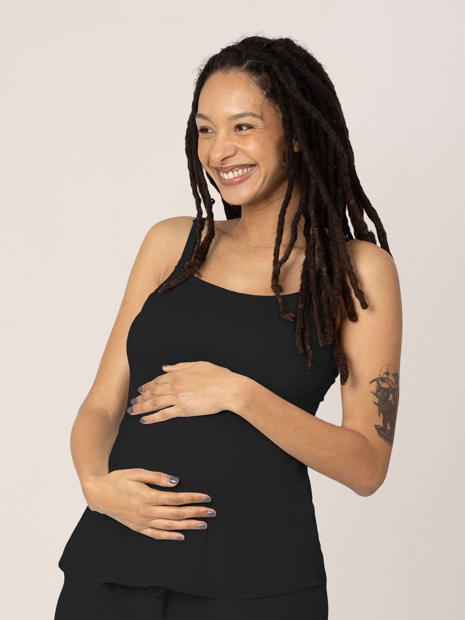 Bamboo Lounge Around Nursing Tank | Black Milk & Baby