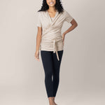 Organic Cotton Skin to Skin Wrap Top | Oatmeal Heather Milk & Baby