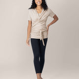 Organic Cotton Skin to Skin Wrap Top | Oatmeal Heather Milk & Baby