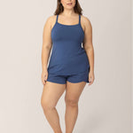 Bamboo Lounge Around Nursing Tank | Slate Blue Milk & Baby