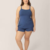 Bamboo Lounge Around Nursing Tank | Slate Blue Milk & Baby