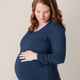 Bamboo Maternity & Nursing Long Sleeve T-shirt | Navy