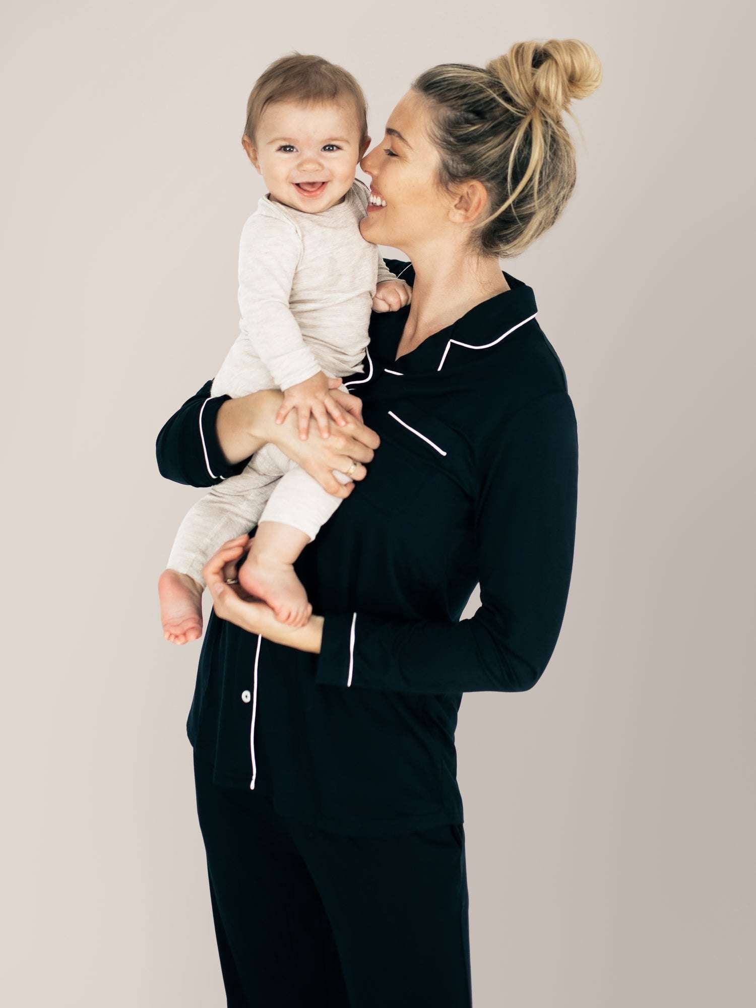 Clea Bamboo Long Sleeve Pajama Set | Black Milk & Baby