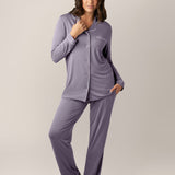 Clea Bamboo Long Sleeve Pajama Set | Granite | Milk & Baby