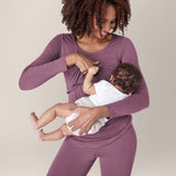 Jane Nursing Pajama Set | Burgundy Plum