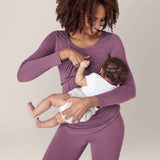 Jane Nursing Pajama Set | Burgundy Plum Milk & Baby