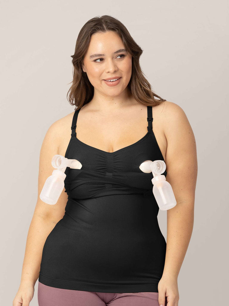 Sublime® Hands-Free Pumping & Nursing Tank | Black Milk & Baby