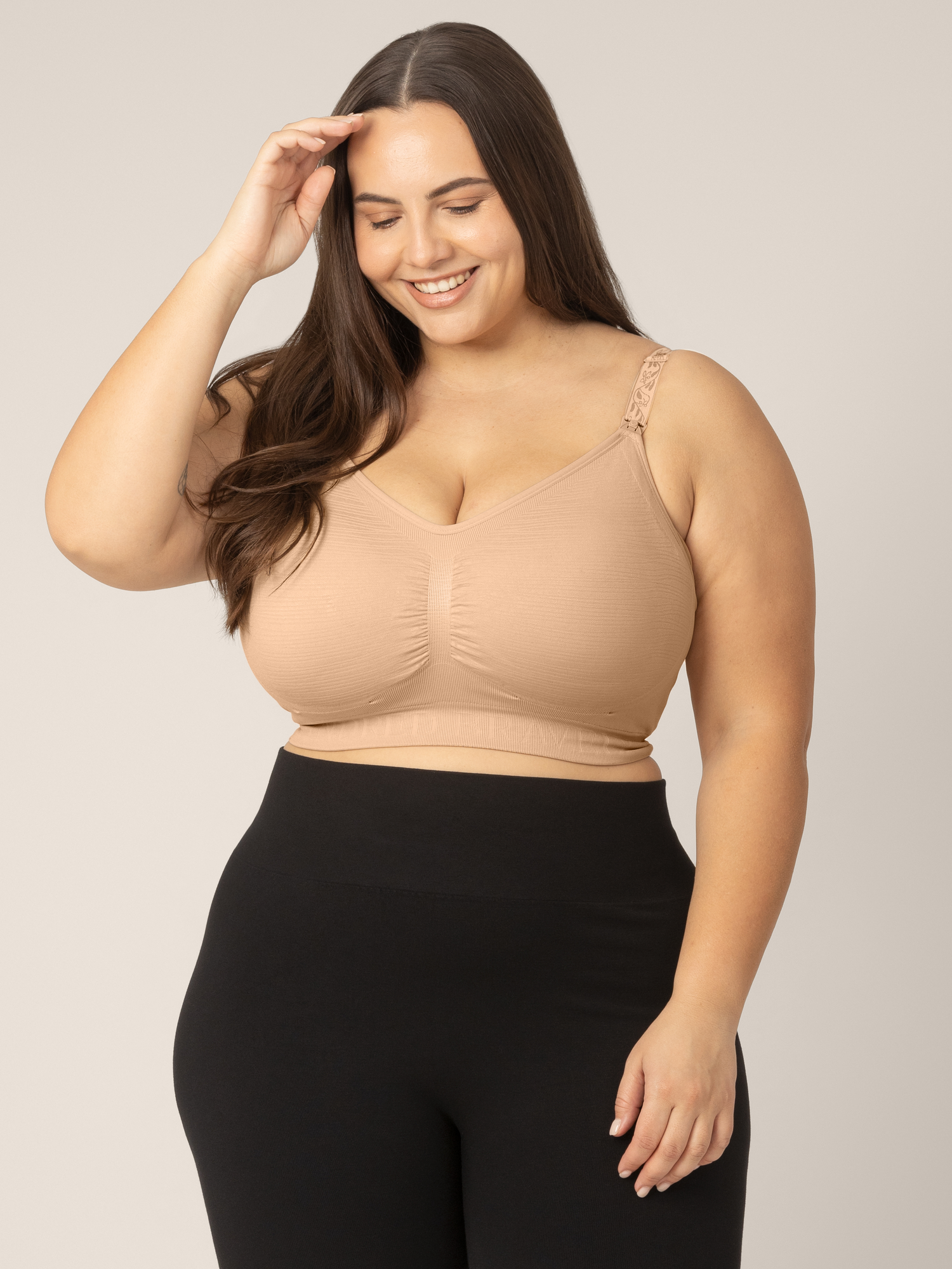 Sublime® Hands-Free Pumping & Nursing Bra | Beige | Milk & Baby