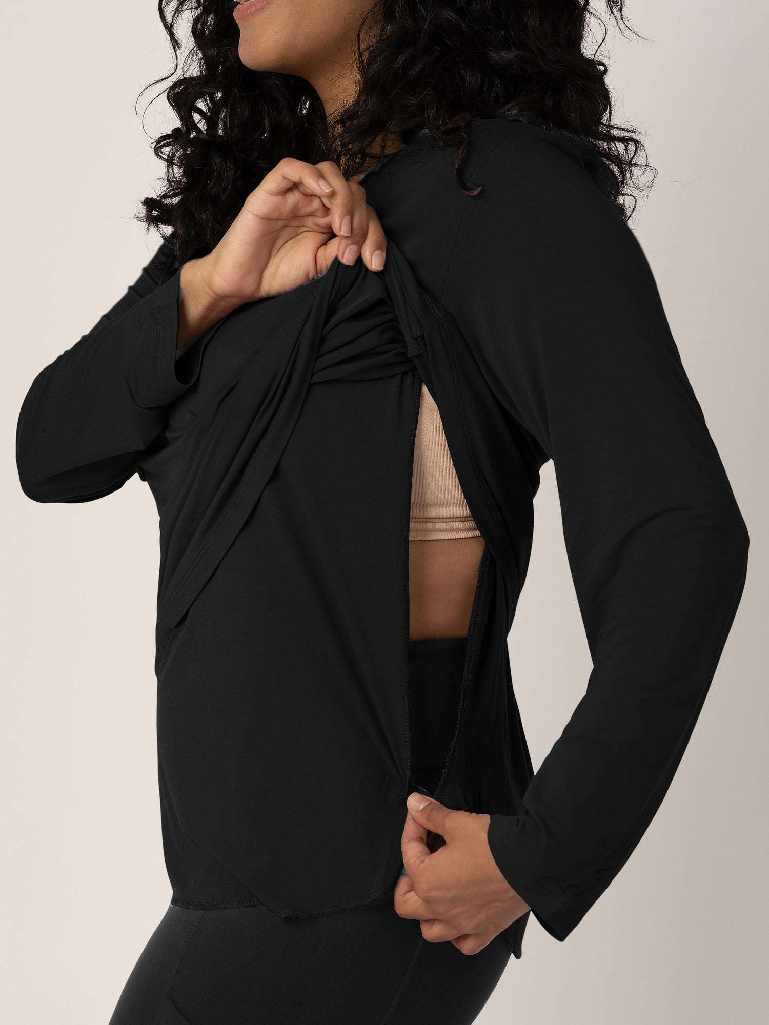 Bamboo Maternity & Nursing Long Sleeve T-shirt | Black Milk & Baby