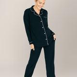 Clea Bamboo Long Sleeve Pajama Set | Black