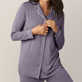 Clea Bamboo Long Sleeve Pajama Set | Granite | Milk & Baby