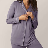 Clea Bamboo Long Sleeve Pajama Set | Granite Milk & Baby