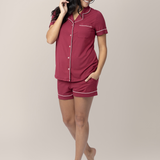 Clea Bamboo Short Sleeve Pajama Set | Deep Berry