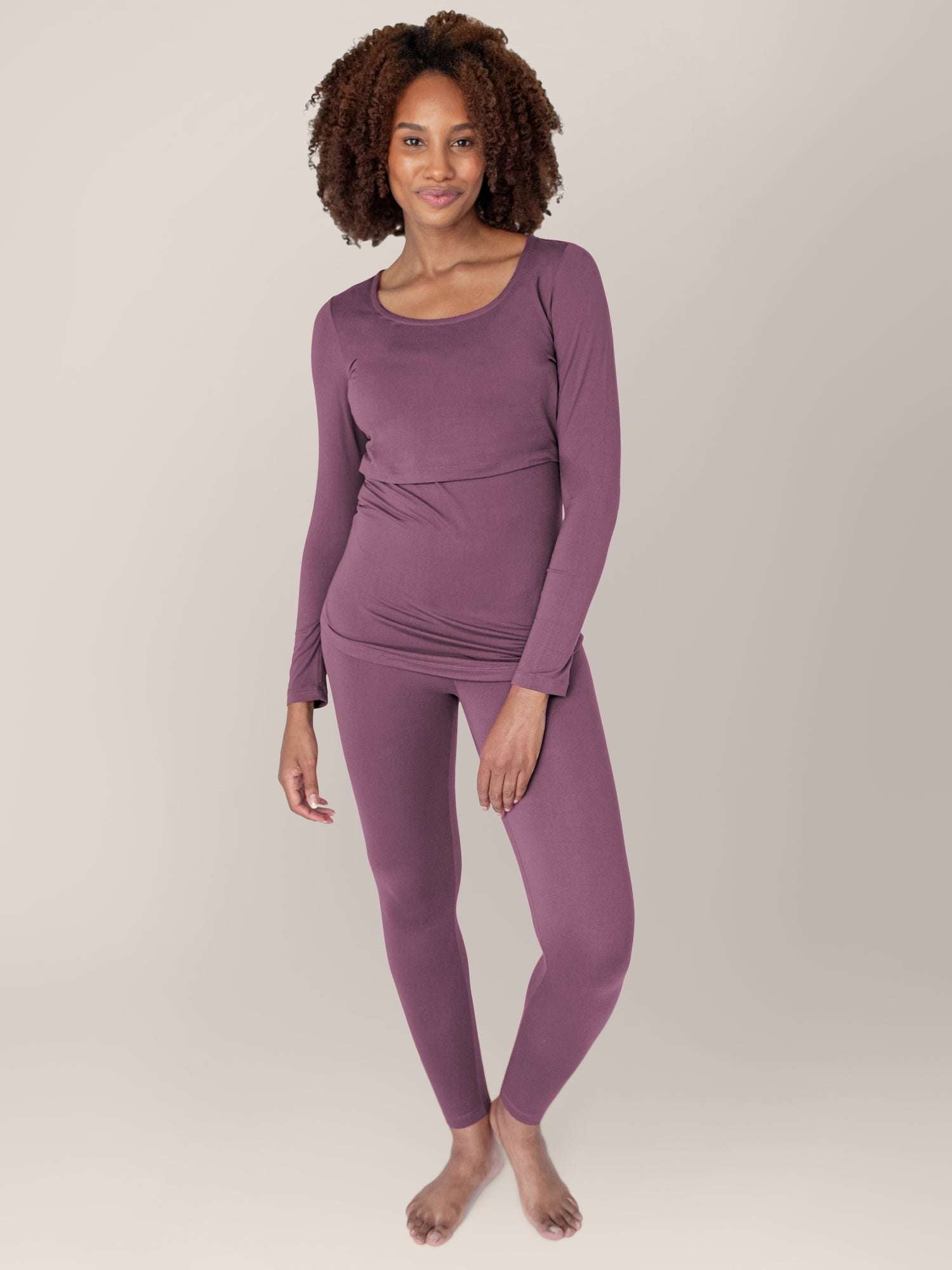 Jane Nursing Pajama Set | Burgundy Plum Milk & Baby