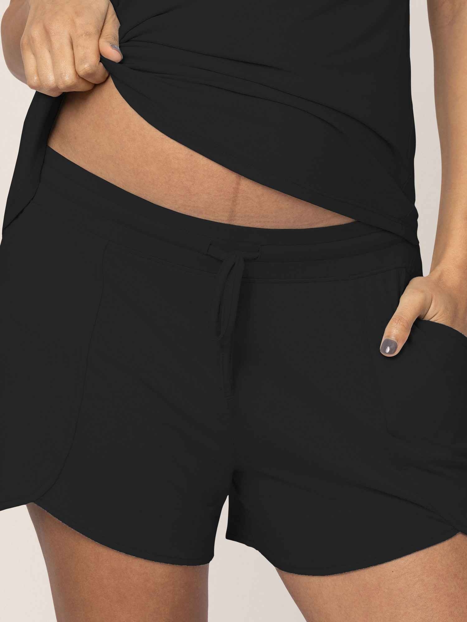 Bamboo Maternity & Postpartum Lounge Short | Black Milk & Baby