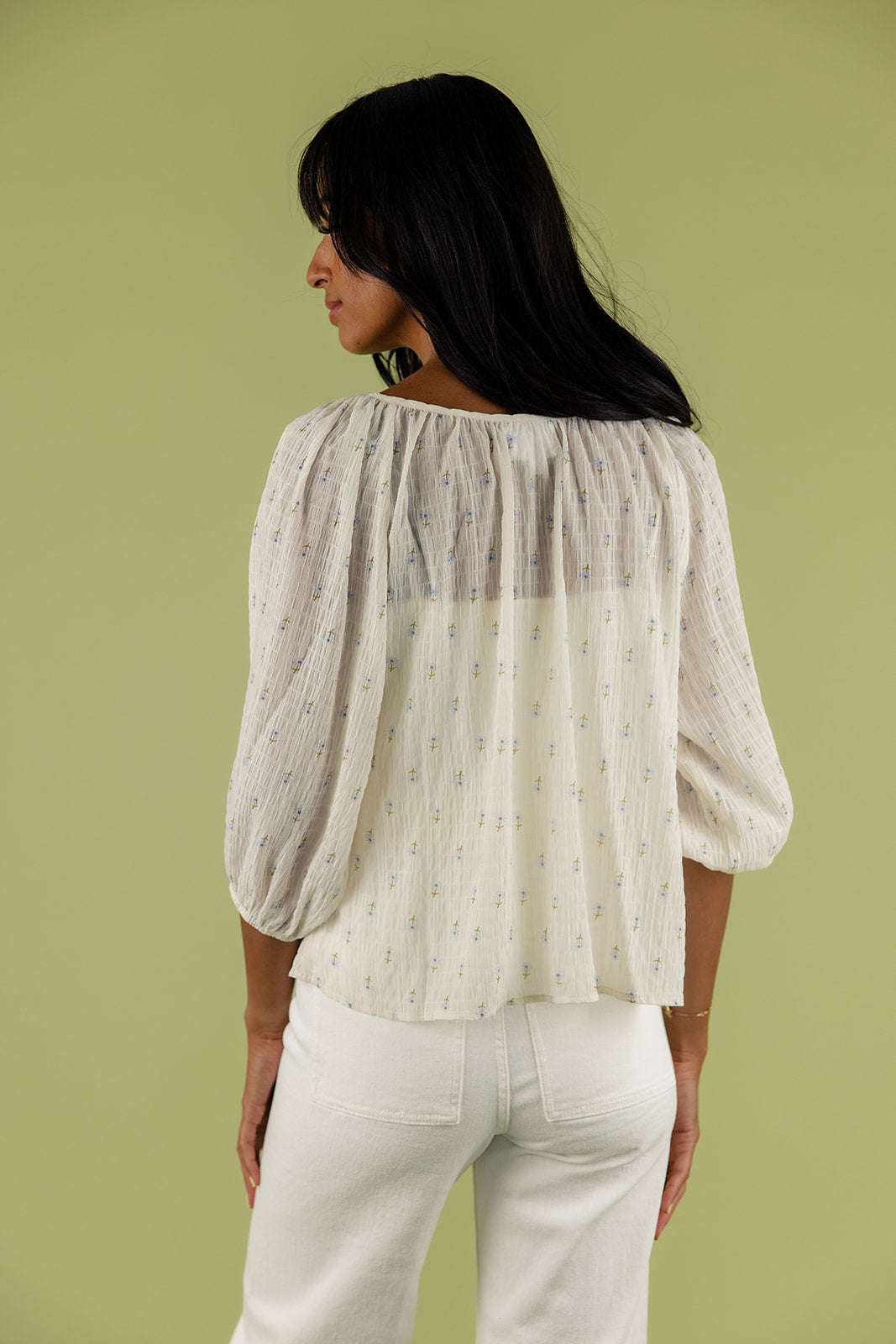 Into The Sky Button Blouse Milk & Baby