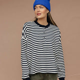 Jaelyn Henley Striped Pullover | Milk & Baby 