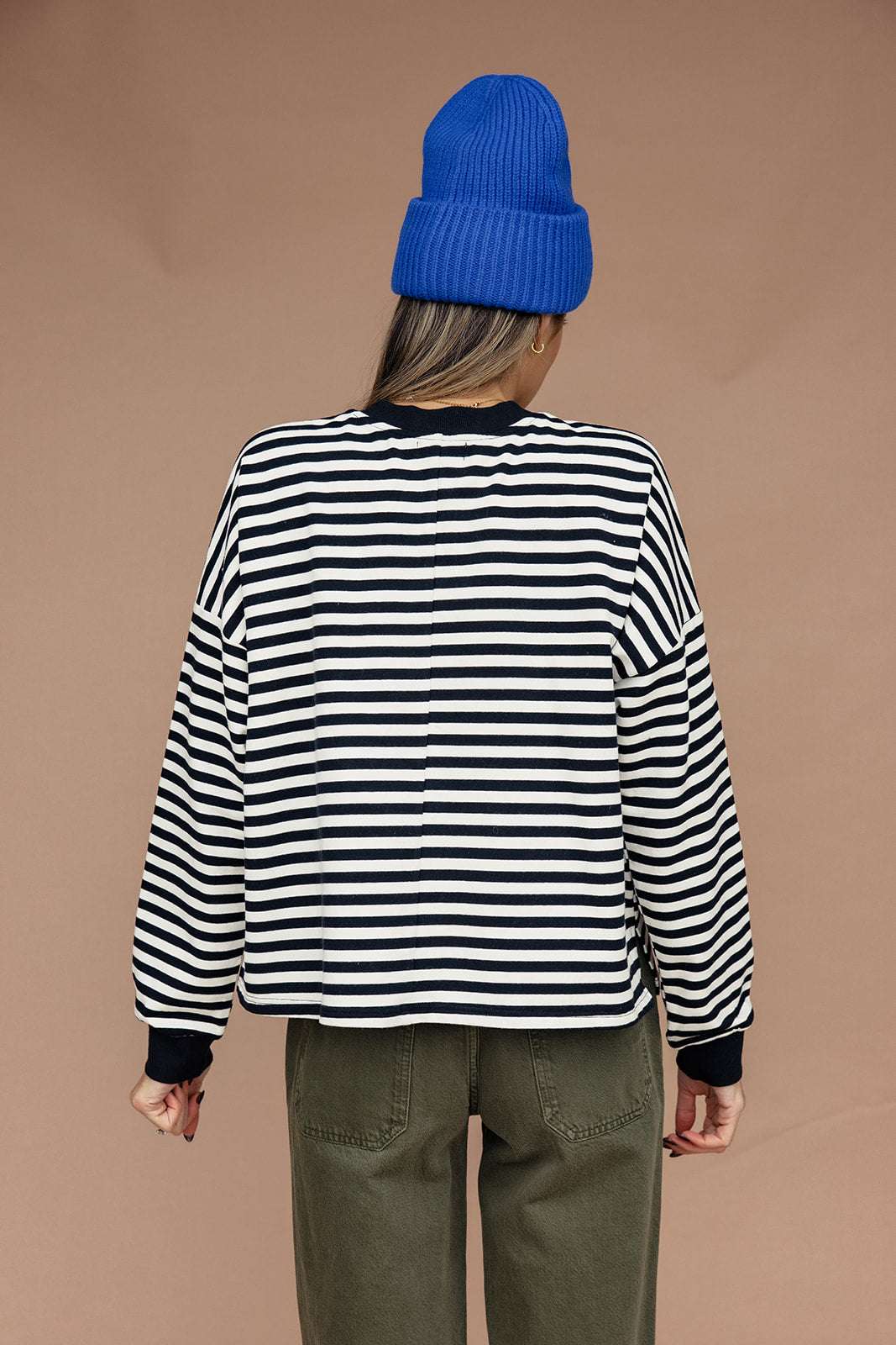 Jaelyn Henley Striped Pullover | Milk & Baby 