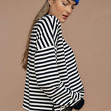 Jaelyn Henley Striped Pullover | Milk & Baby 