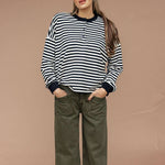 Jaelyn Henley Striped Pullover | Milk & Baby 