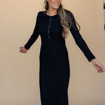 Aphrodite Button Maxi | Nursing Friendly Milk & Baby