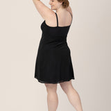 Aurora Mesh Nursing Nightgown | Black