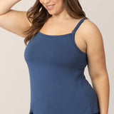 Bamboo Lounge Around Nursing Tank | Slate Blue | Milk & Baby