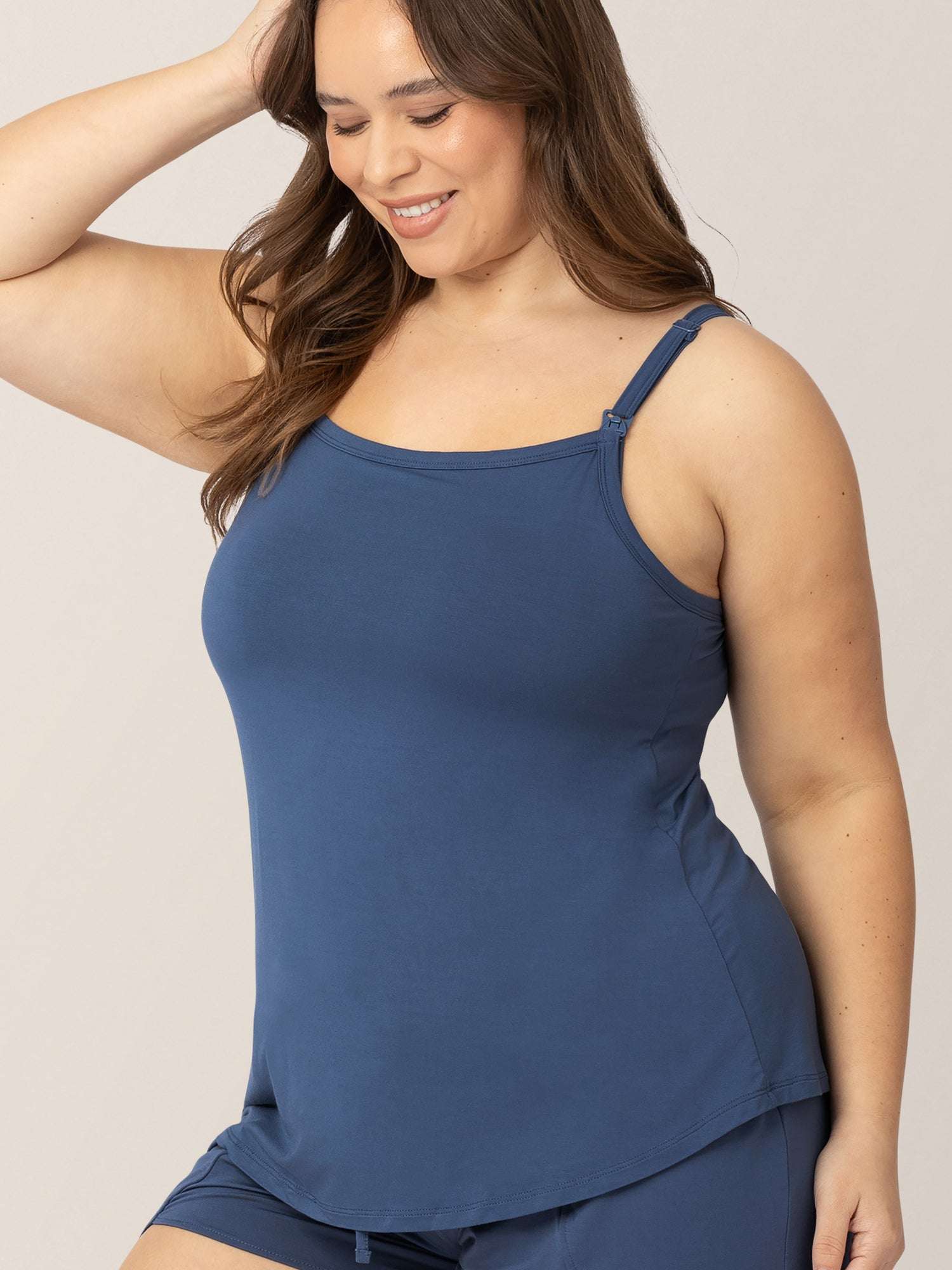 Bamboo Lounge Around Nursing Tank | Slate Blue Milk & Baby