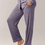 Clea Bamboo Long Sleeve Pajama Set | Granite Milk & Baby