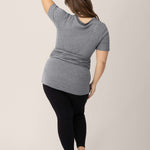 Organic Cotton Skin to Skin Wrap Top | Charcoal Grey Heather Milk & Baby