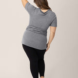 Organic Cotton Skin to Skin Wrap Top | Charcoal Grey Heather Milk & Baby