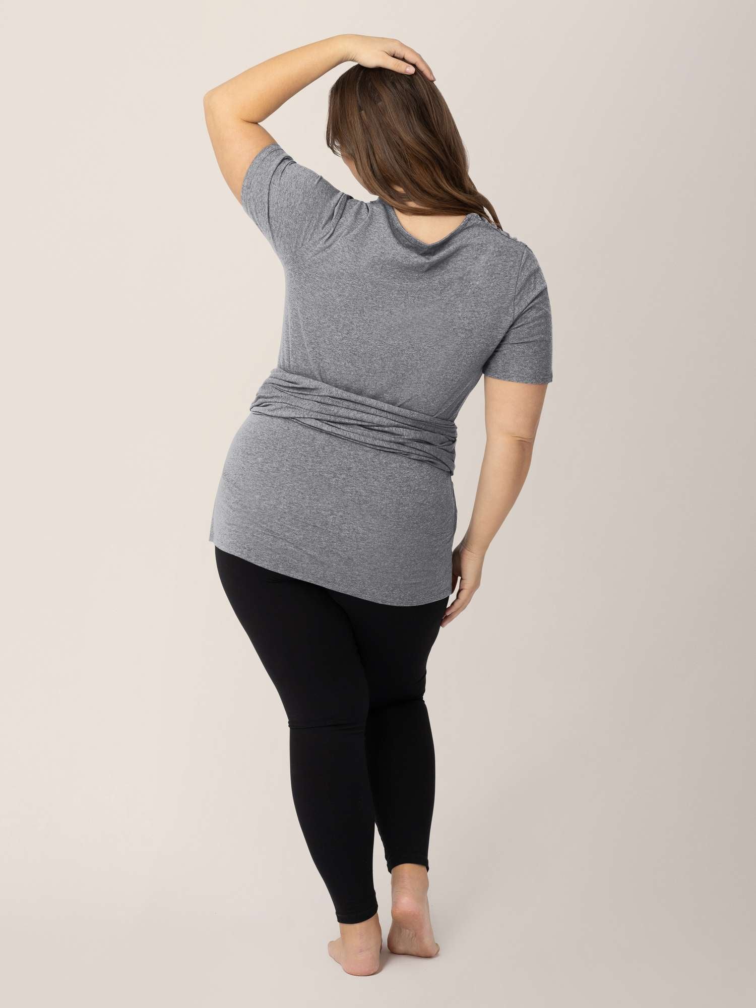 Organic Cotton Skin to Skin Wrap Top | Charcoal Grey Heather Milk & Baby