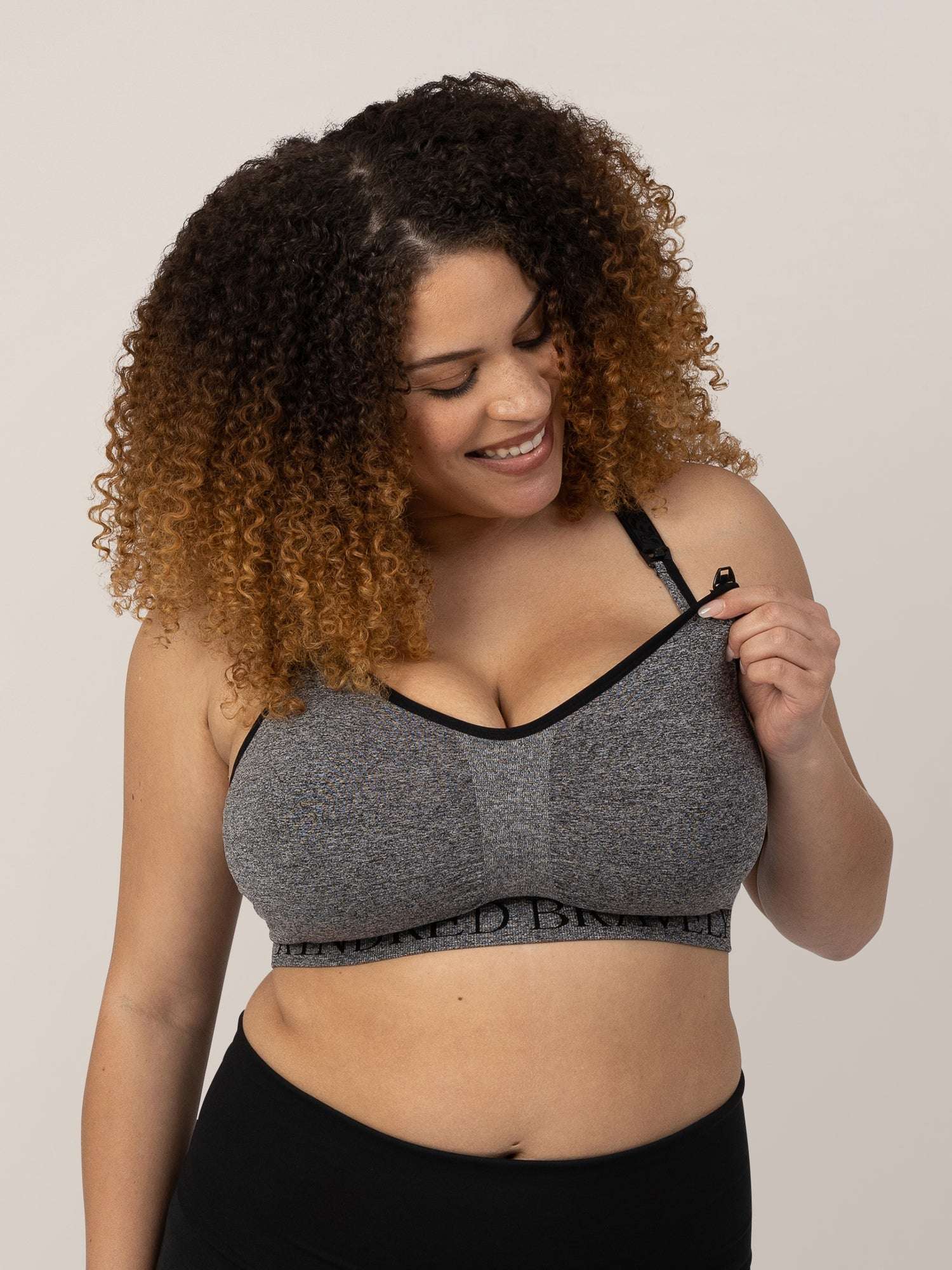 Sublime® Nursing Sports Bra | Heather Grey Milk & Baby