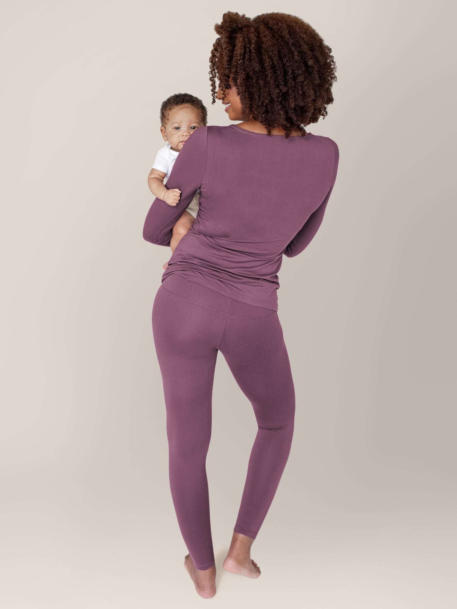 Jane Nursing Pajama Set | Burgundy Plum Milk & Baby