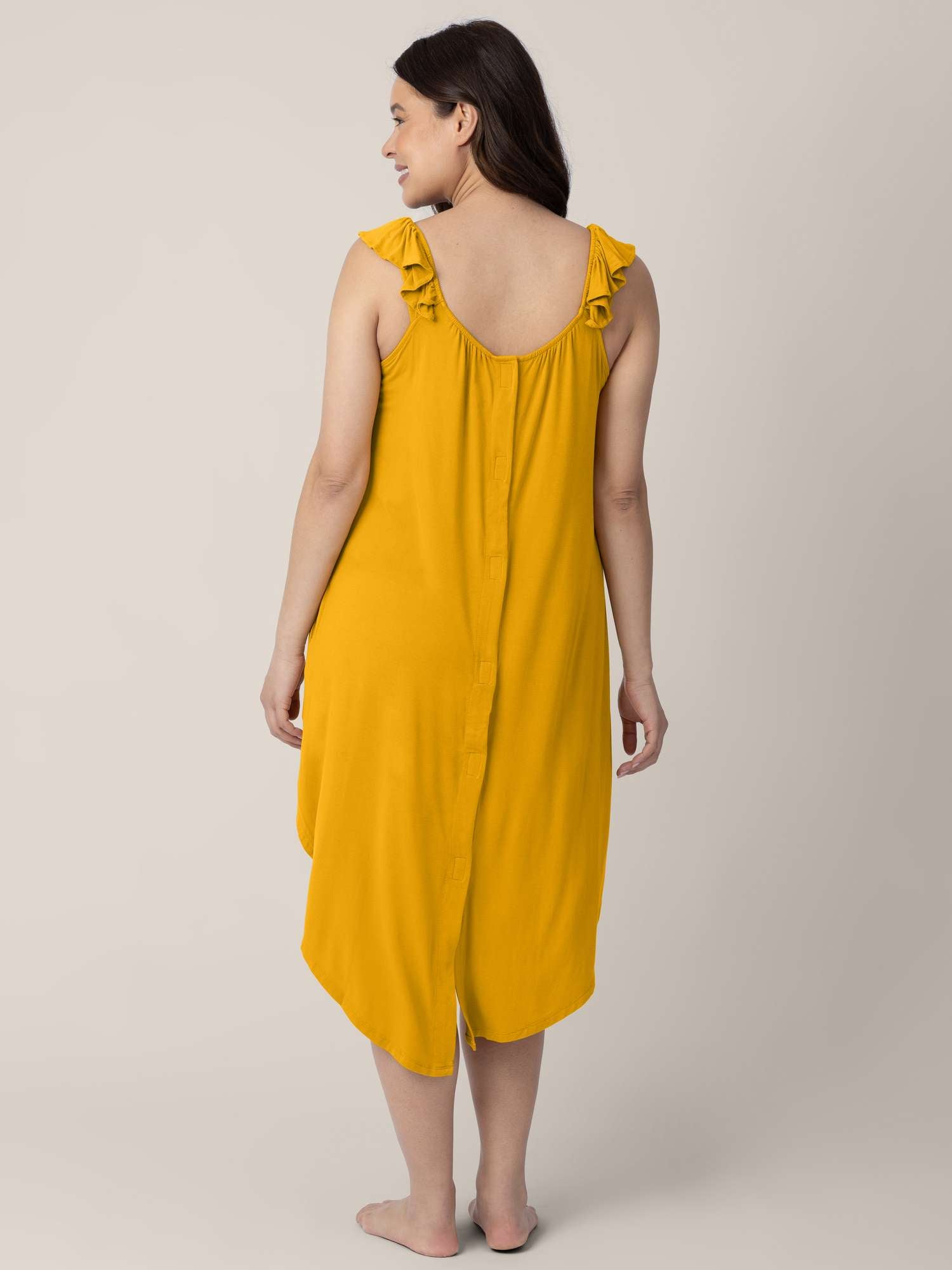 Ruffle Strap Labor & Delivery Gown | Honey Milk & Baby