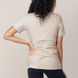 Organic Cotton Skin to Skin Short Sleeve Wrap Top | Oatmeal Heather