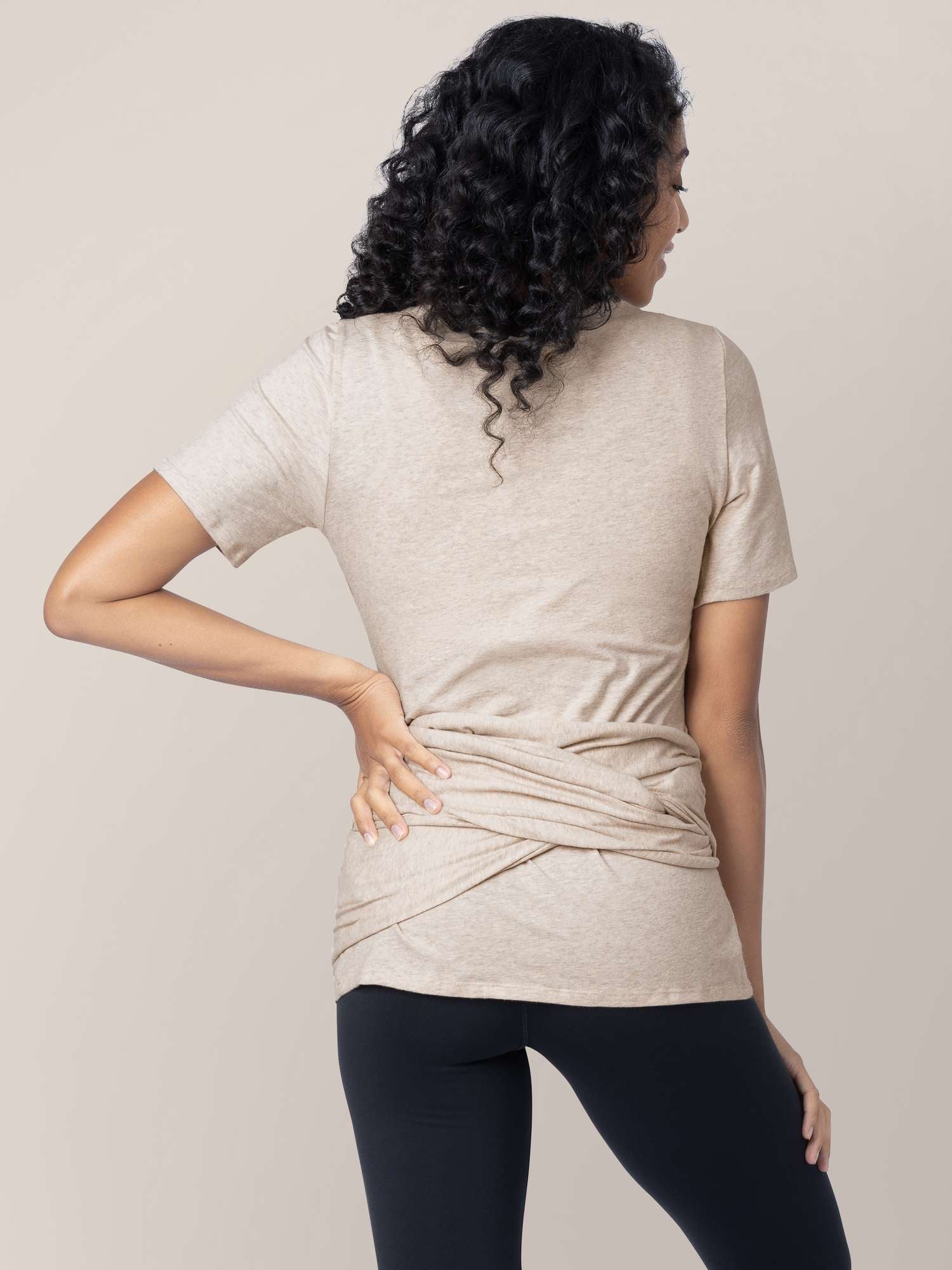 Organic Cotton Skin to Skin Wrap Top | Oatmeal Heather Milk & Baby