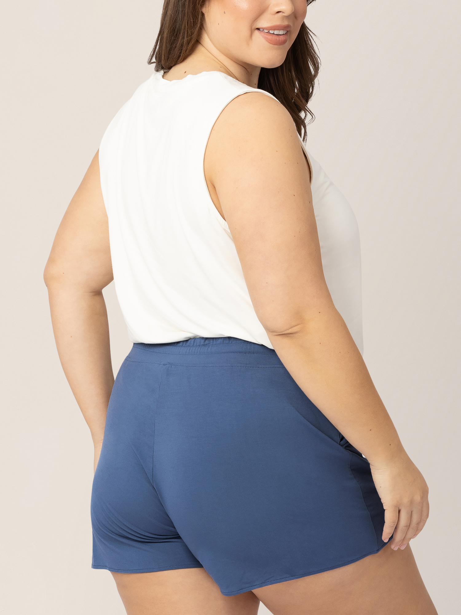 Bamboo Maternity & Postpartum Lounge Short | Slate Blue Milk & Baby