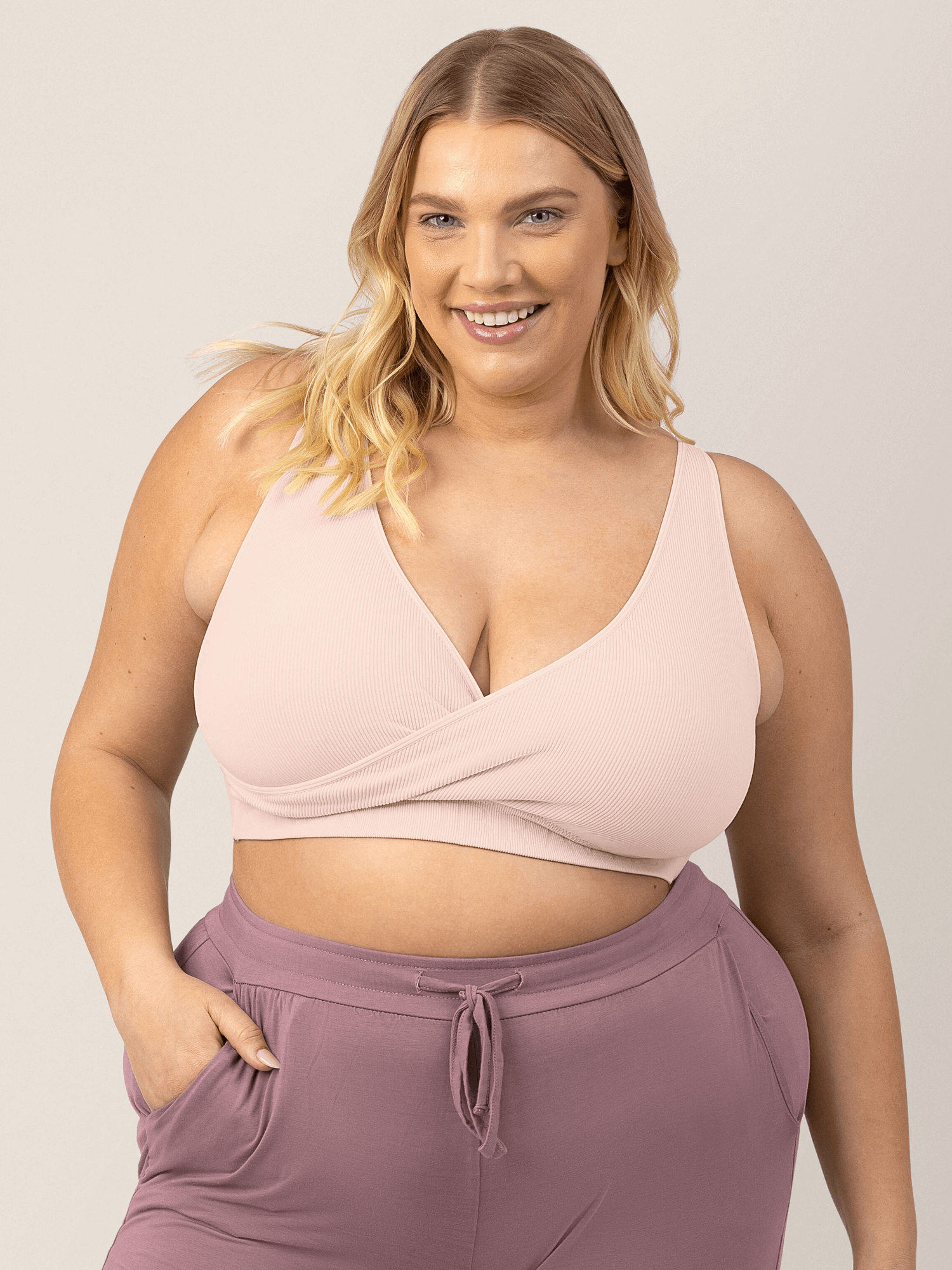 Sublime® Adjustable Crossover Nursing & Lounge Bra | Soft Pink | Milk & Baby