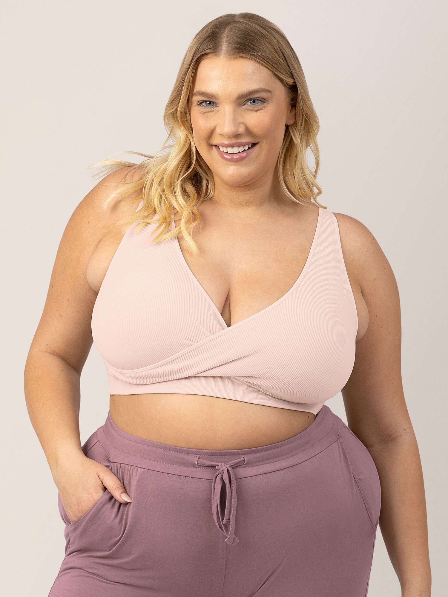 Sublime® Adjustable Crossover Nursing & Lounge Bra | Soft Pink | Milk & Baby 