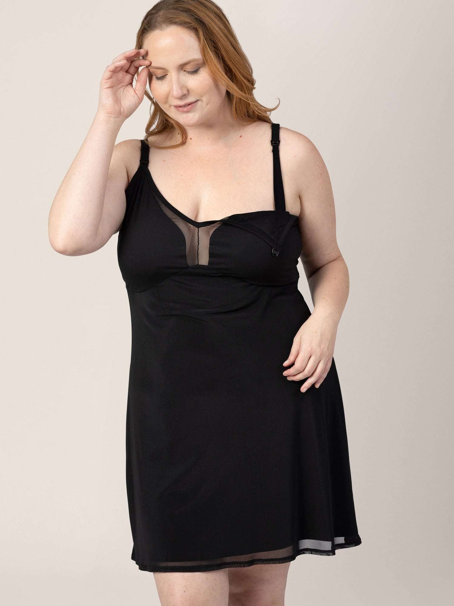 Aurora Mesh Nursing Nightgown | Black Milk & Baby