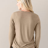 Bamboo Maternity & Nursing Long Sleeve T-shirt | Wheat