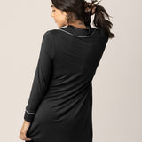 Clea Bamboo Long Sleeve Sleep Shirt | Black