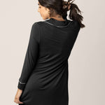 Clea Bamboo Long Sleeve Sleep Shirt | Black Milk & Baby